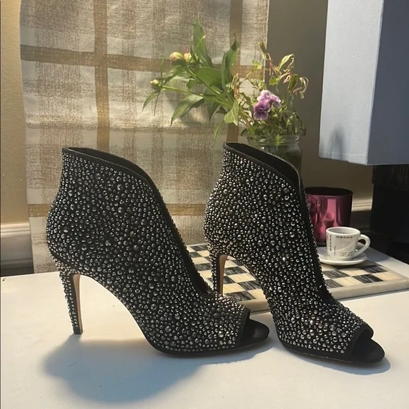 INC International Concepts Black Rhinestone Heels - Picture 3 of 16